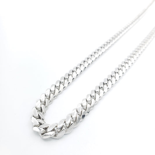 14K Gold- Solid Miami Cuban Chain (White Gold)