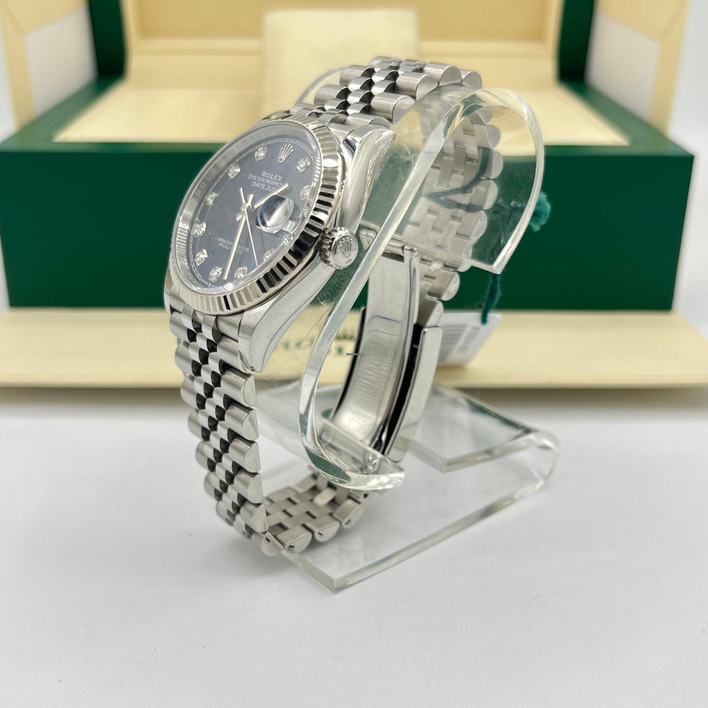 Rolex Datejust 126234 36mm White Diamond Dial And Fluted Bezel With Stainless Steel Oyster Bracelet