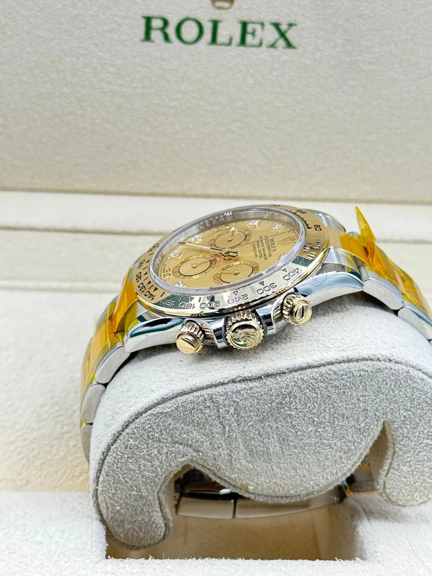 Rolex Yellow Rolesor Cosmograph Daytona 40 Watch - Champagne Diamond Dial - 116503 chd