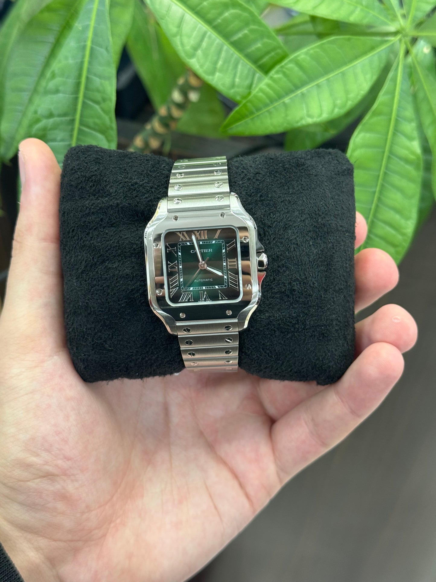 Cartier De Santos Green Dial Medium Size