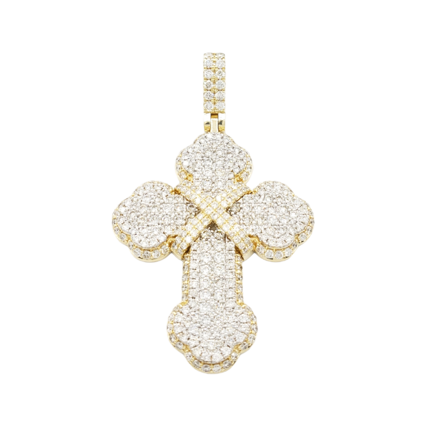 14k Chrome Diamond Cross With 3.63 Carats Of Diamonds #26320
