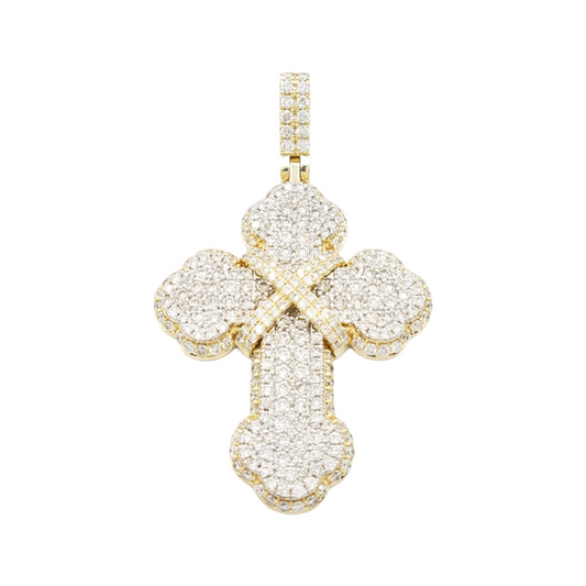 14k Chrome Diamond Cross With 3.63 Carats Of Diamonds #26320