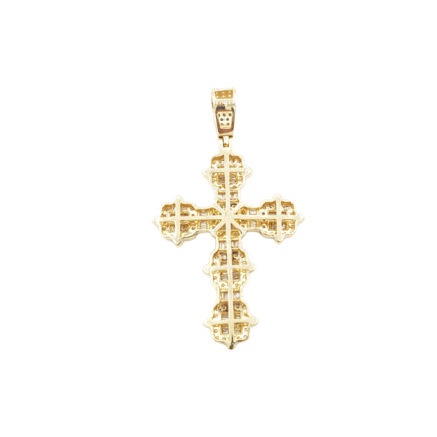14k Diamond Baguette Cross With 1.30 Carats Of Diamonds #24075