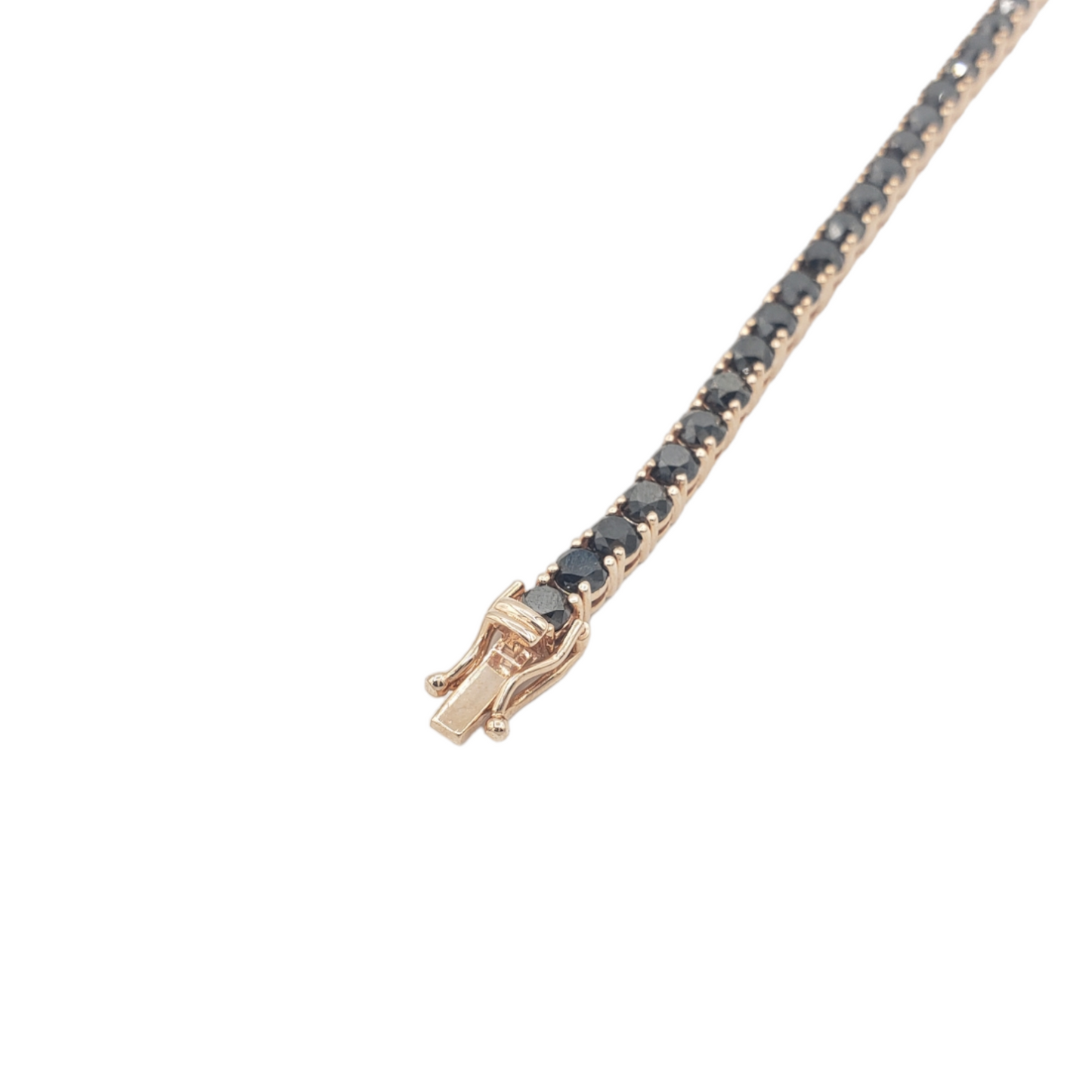14k Rose Gold Black Diamond Tennis Bracelet #25897