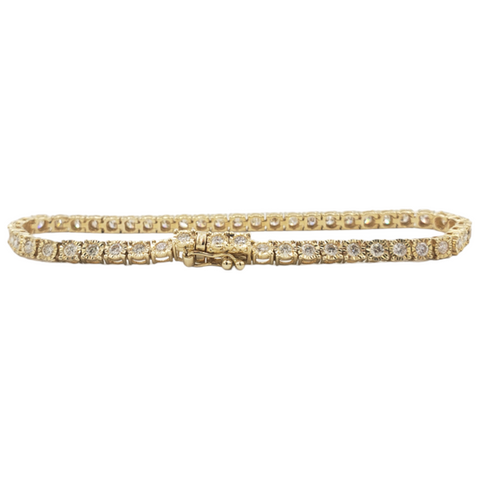 10k Illusion Cut Diamond Tennis Bracelet With 2.76 Carats #23552