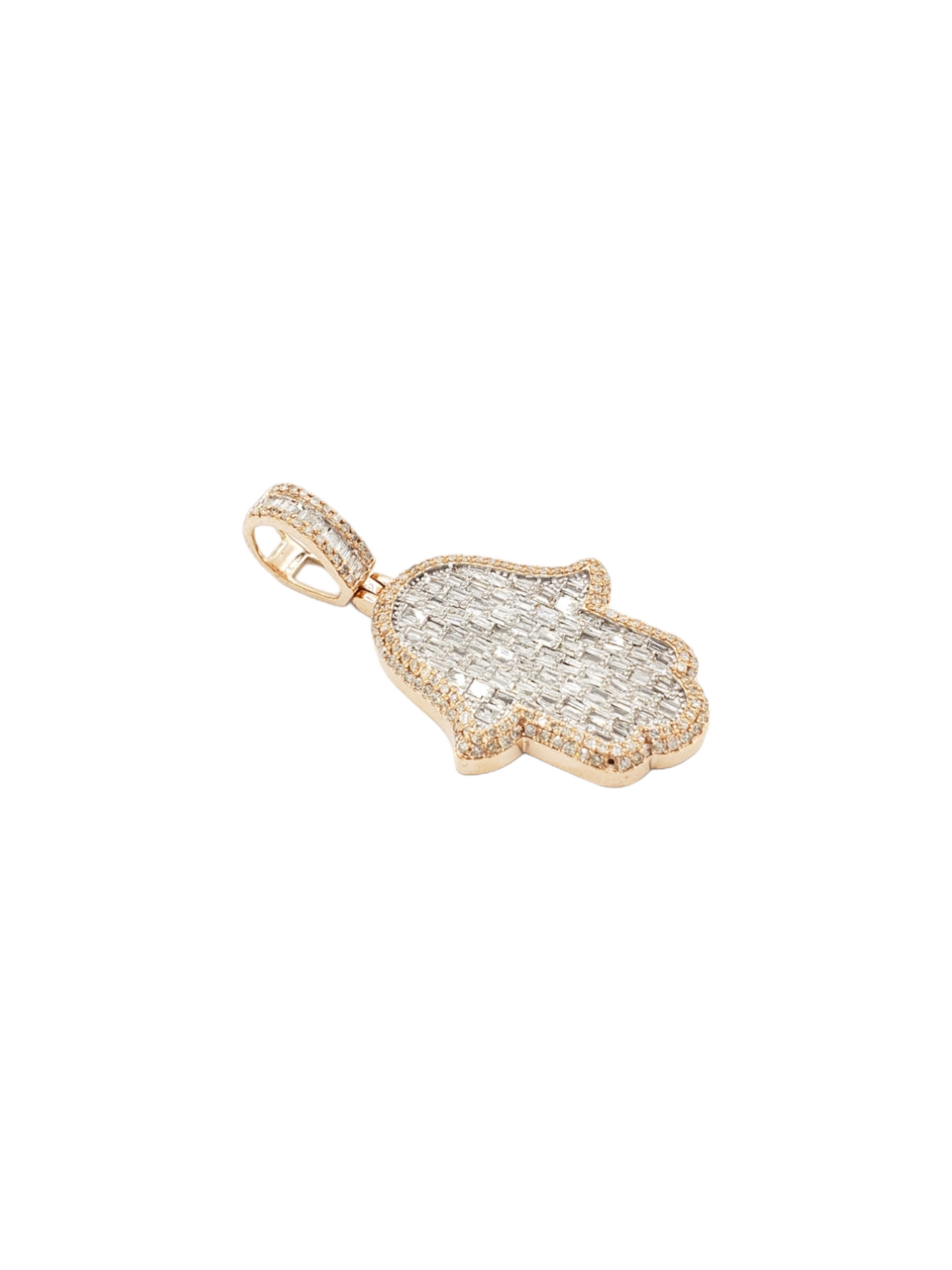 14k Baguette Diamond Hamsa With 2.63 Carats Of Diamonds #24414