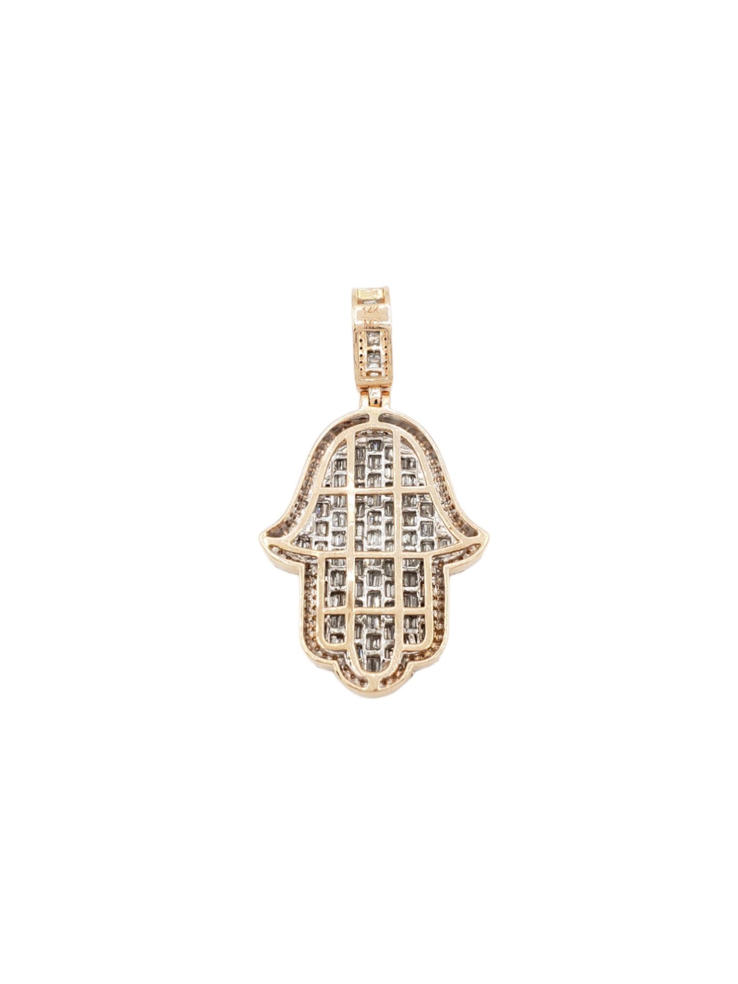 14k Baguette Diamond Hamsa With 2.63 Carats Of Diamonds #24414