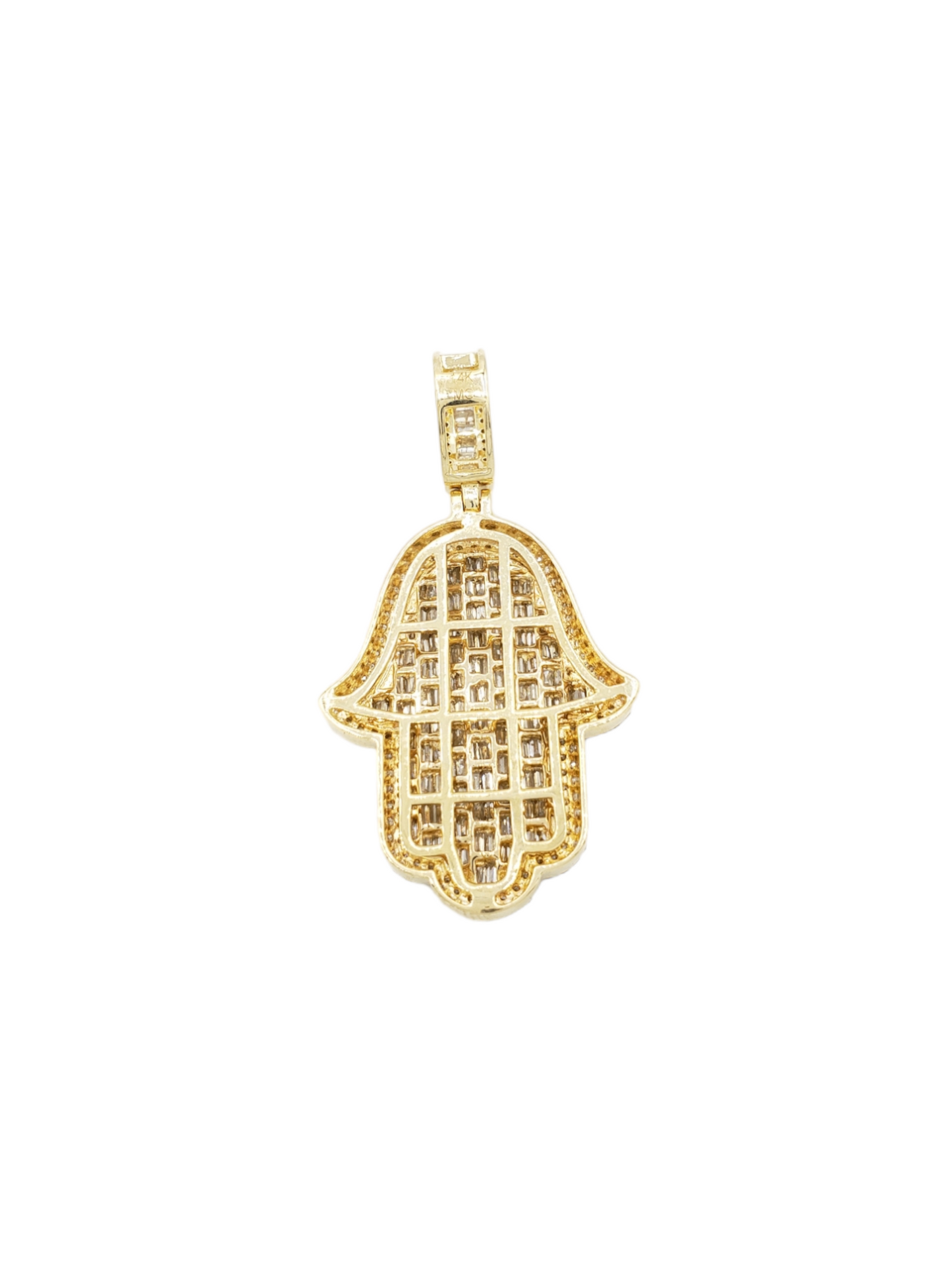14k Baguette Diamond Hamsa With 2.63 Carats Of Diamonds #24414