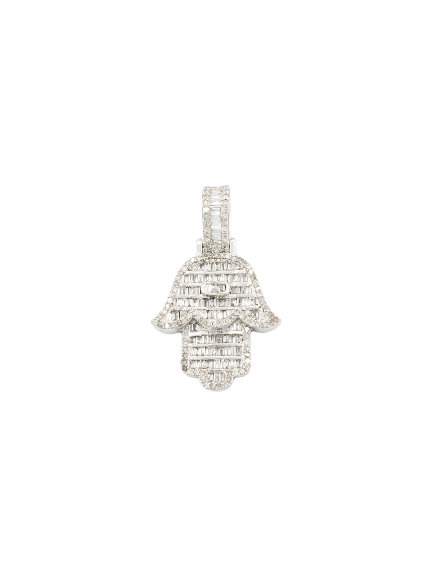 14k Baguette Diamond Hamsa With .99 Carats Of Diamonds #21362