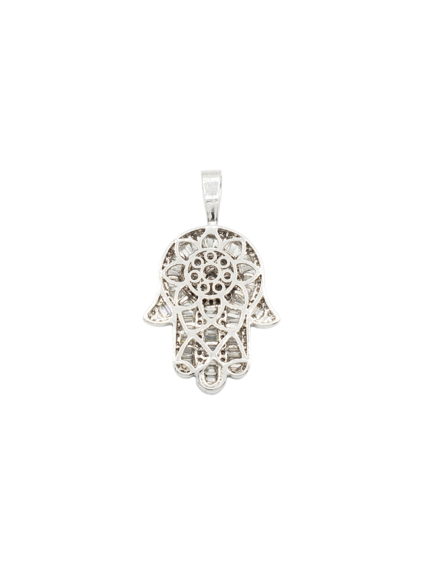 14k Baguette Diamond Hamsa With 3.05 Carats Of Diamonds #22711