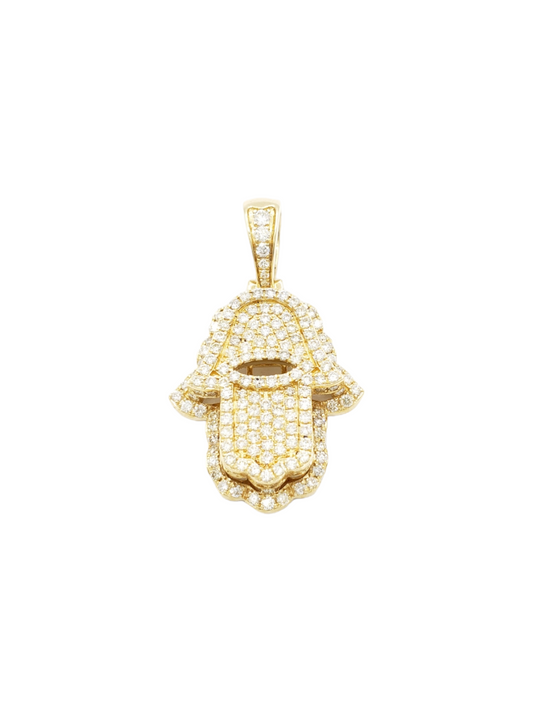 14k Eye Hole Diamond Hamsa With 2.48 Carats Of Diamonds #13882