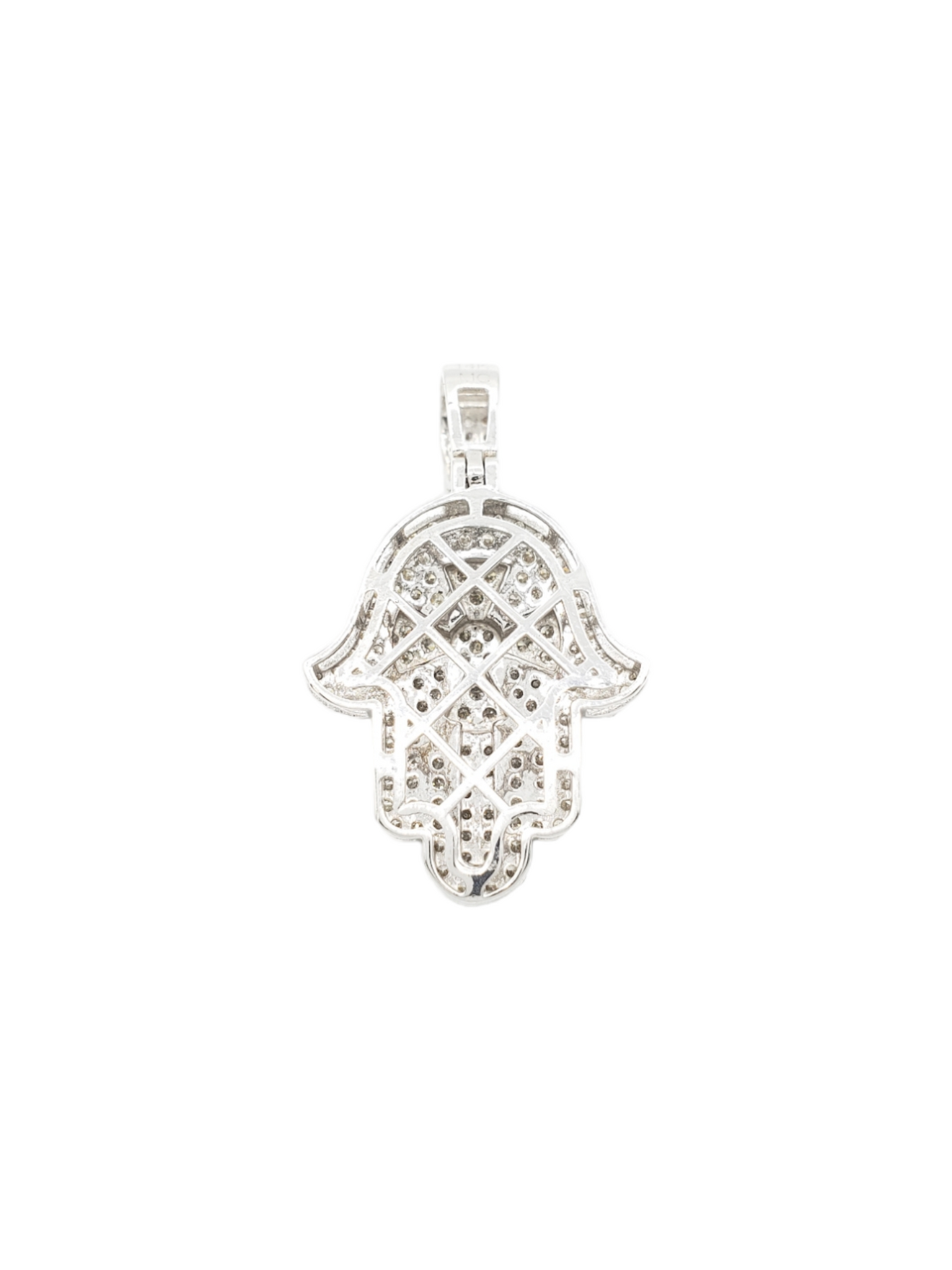 14k Eye Hole Diamond Hamsa With 2.48 Carats Of Diamonds #13882