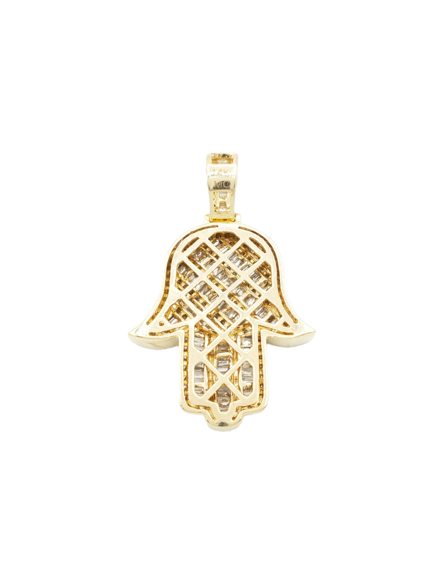 14k Baguette Diamond Hamsa With 2.44 Carats Of Diamonds #24218