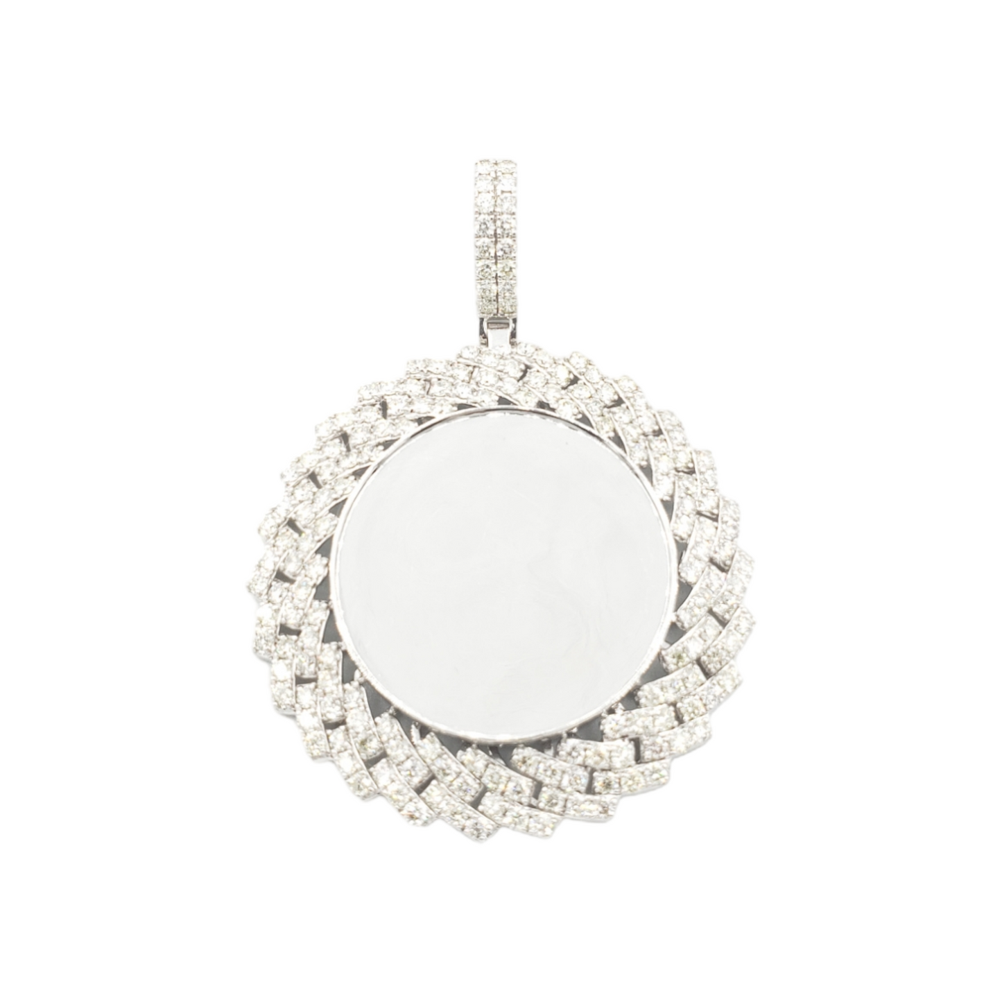 14k Cuban Diamond Picture Pendant With 3.85 Carats Of Diamonds #14560