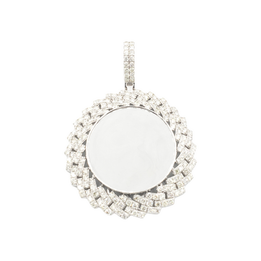 14k Cuban Diamond Picture Pendant With 3.85 Carats Of Diamonds #14560