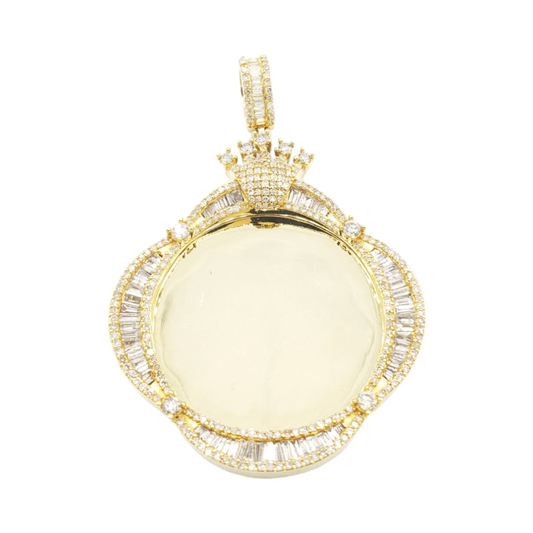 14k Crown Baguette Diamond Crown Picture Pendant With 3.02 Carats Of Diamonds #22138