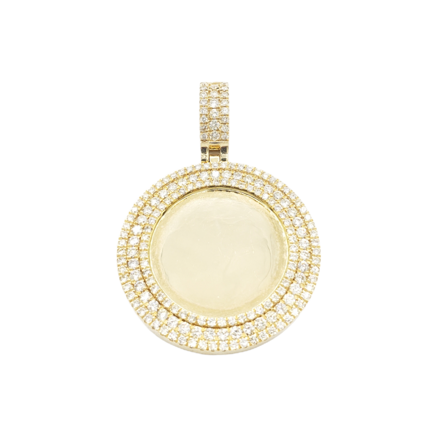 14k Three Row Diamond Picture Pendant With 2.75 Carats Of Diamonds #11970
