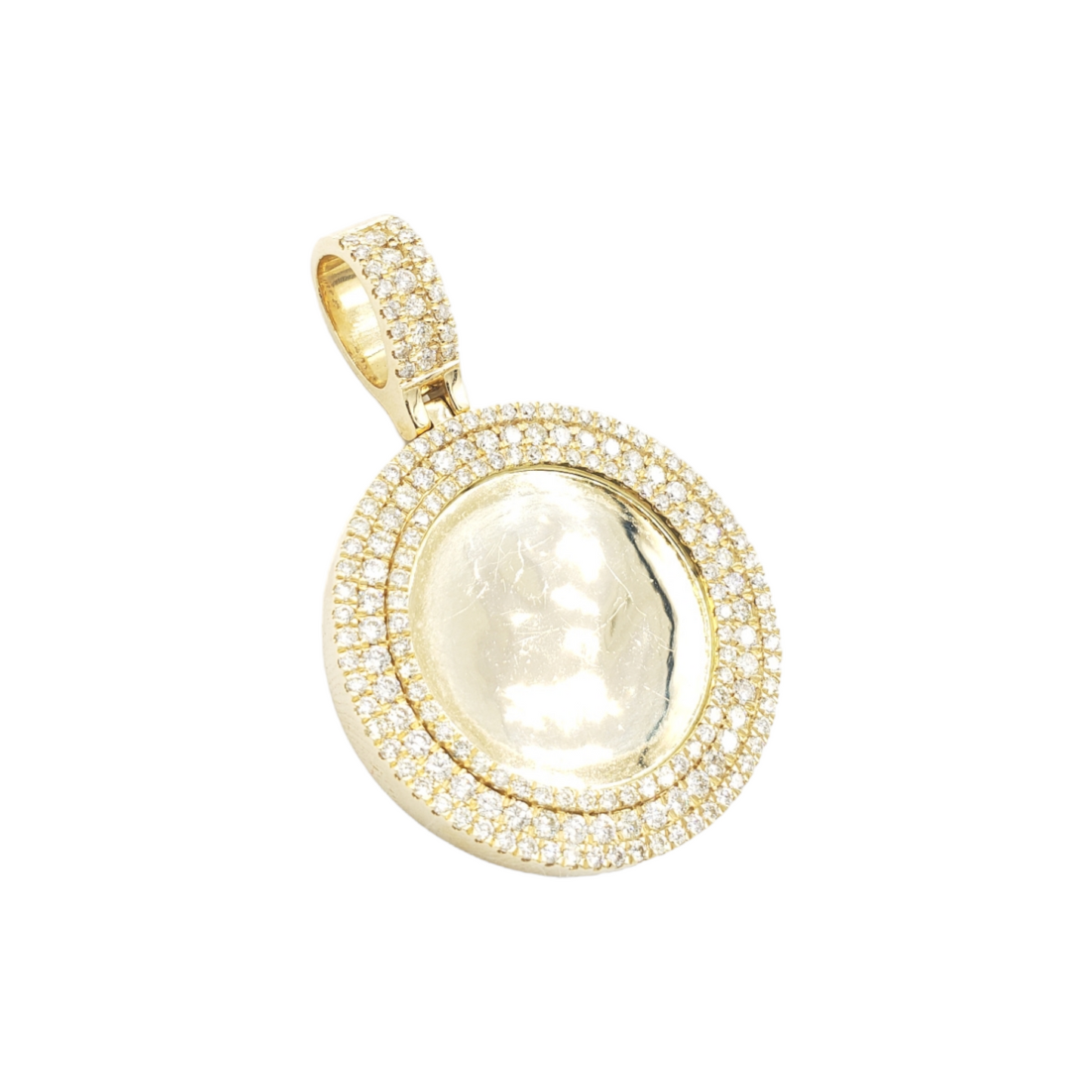 14k Three Row Diamond Picture Pendant With 2.75 Carats Of Diamonds #11970