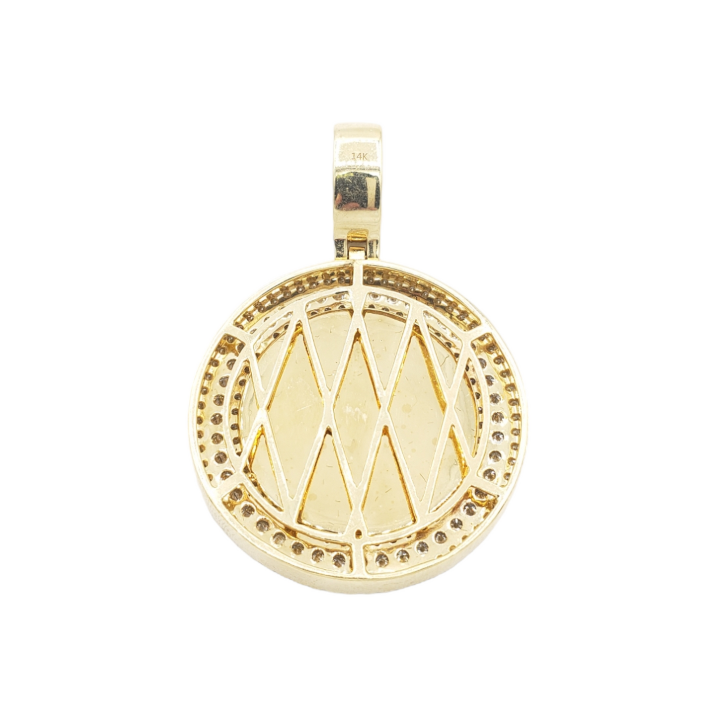 14k Three Row Diamond Picture Pendant With 2.75 Carats Of Diamonds #11970