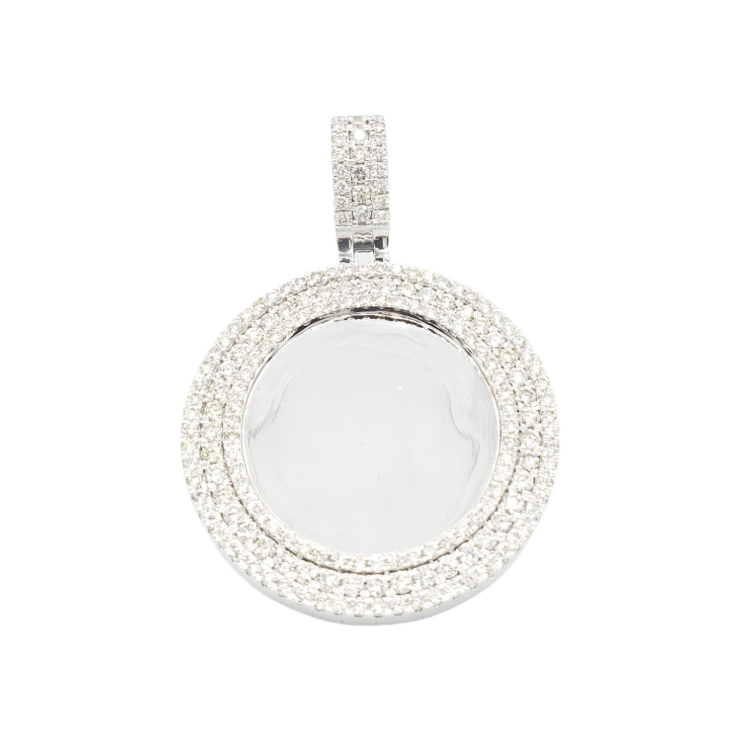 14k Three Row Diamond Picture Pendant With 2.75 Carats Of Diamonds #11970