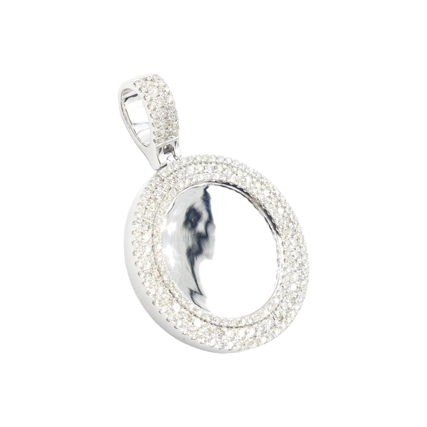 14k Three Row Diamond Picture Pendant With 2.75 Carats Of Diamonds #11970