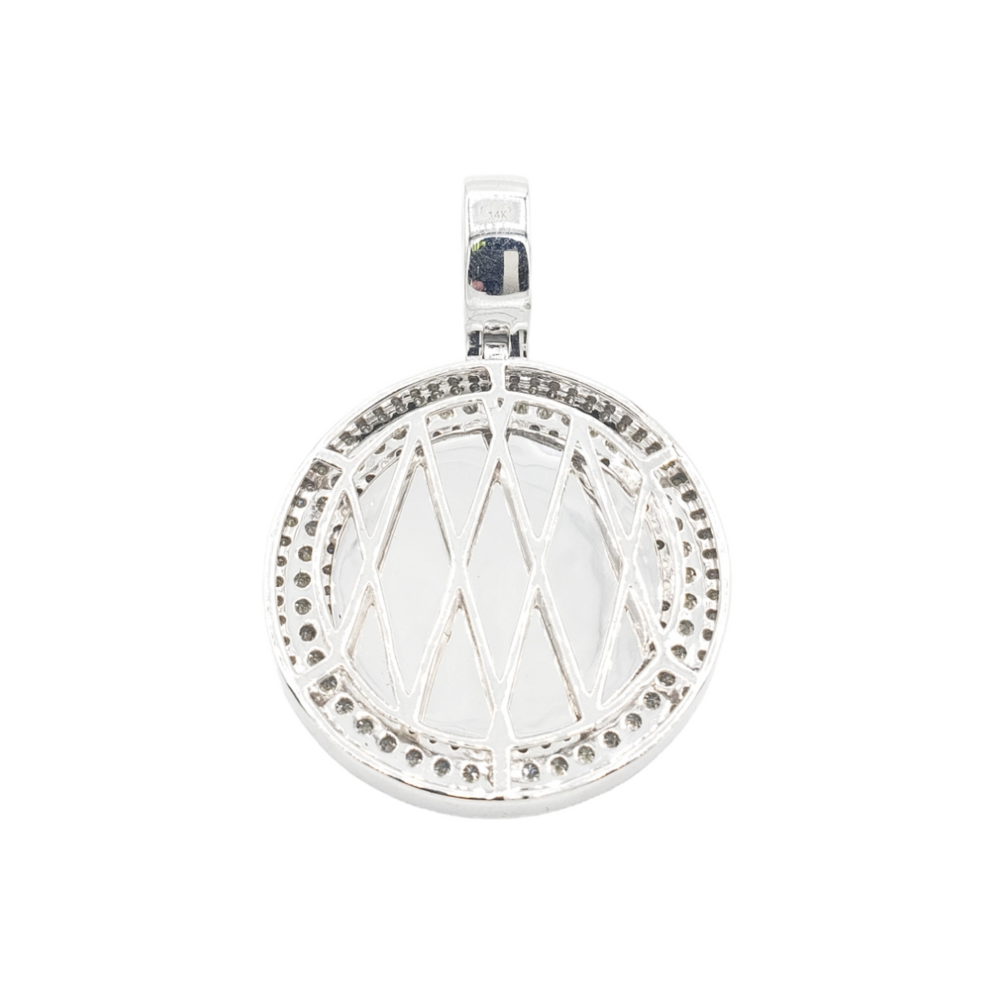 14k Three Row Diamond Picture Pendant With 2.75 Carats Of Diamonds #11970