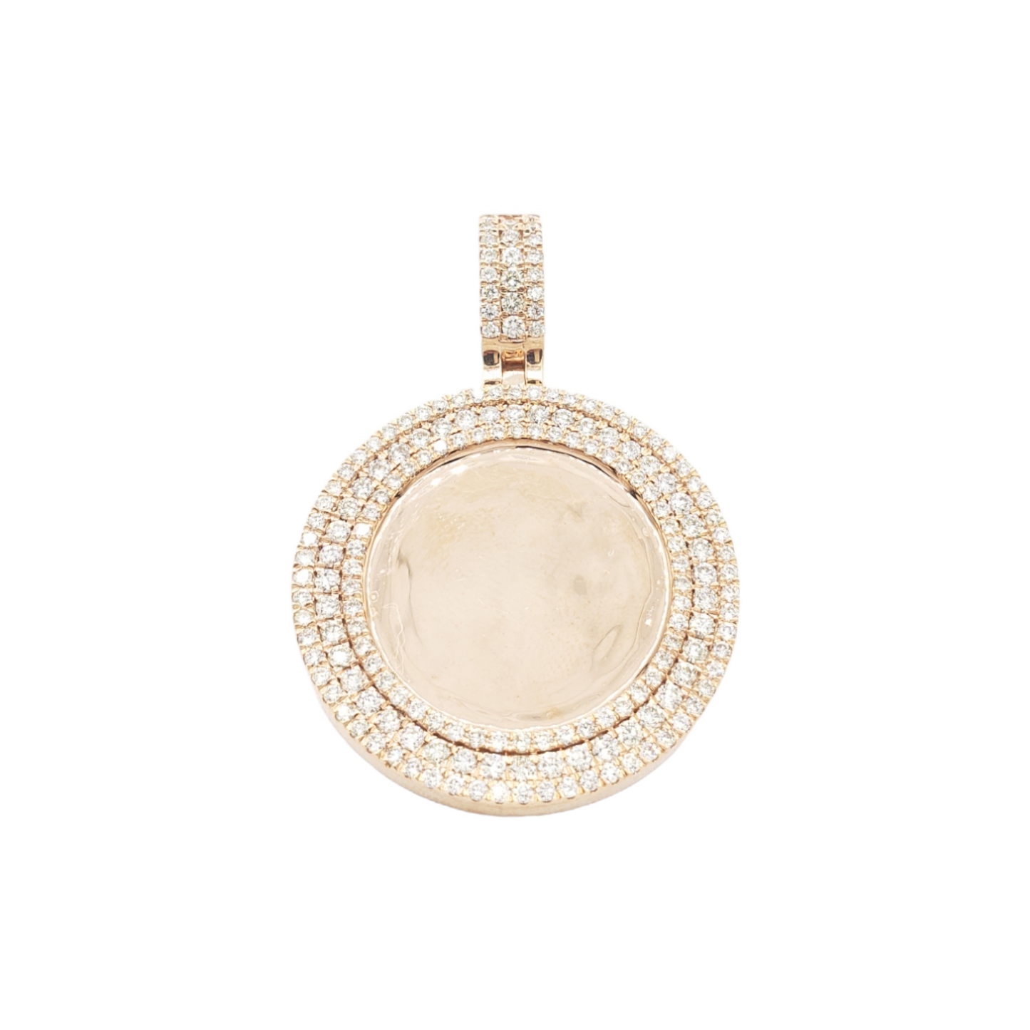 14k Three Row Diamond Picture Pendant With 2.75 Carats Of Diamonds #11970