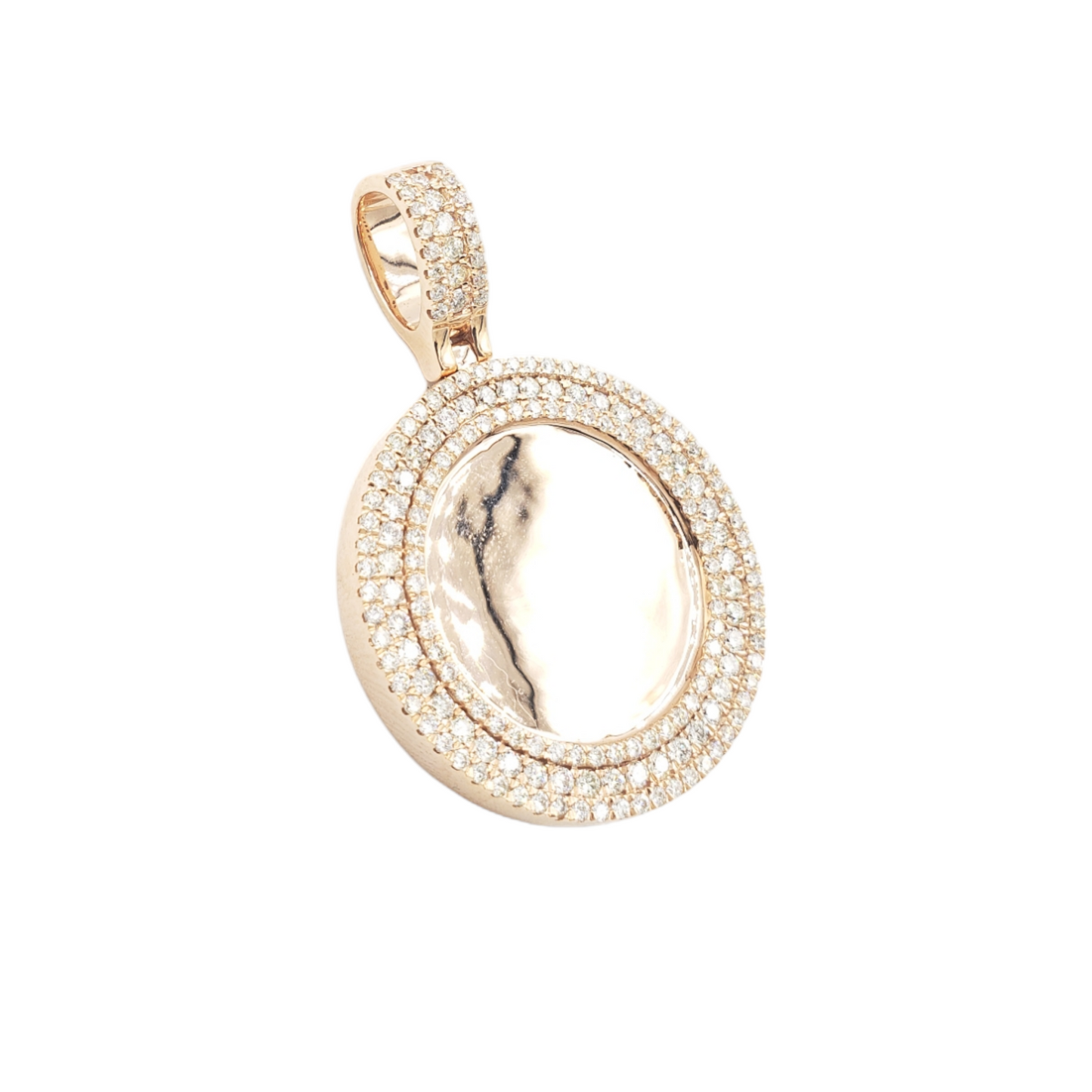 14k Three Row Diamond Picture Pendant With 2.75 Carats Of Diamonds #11970
