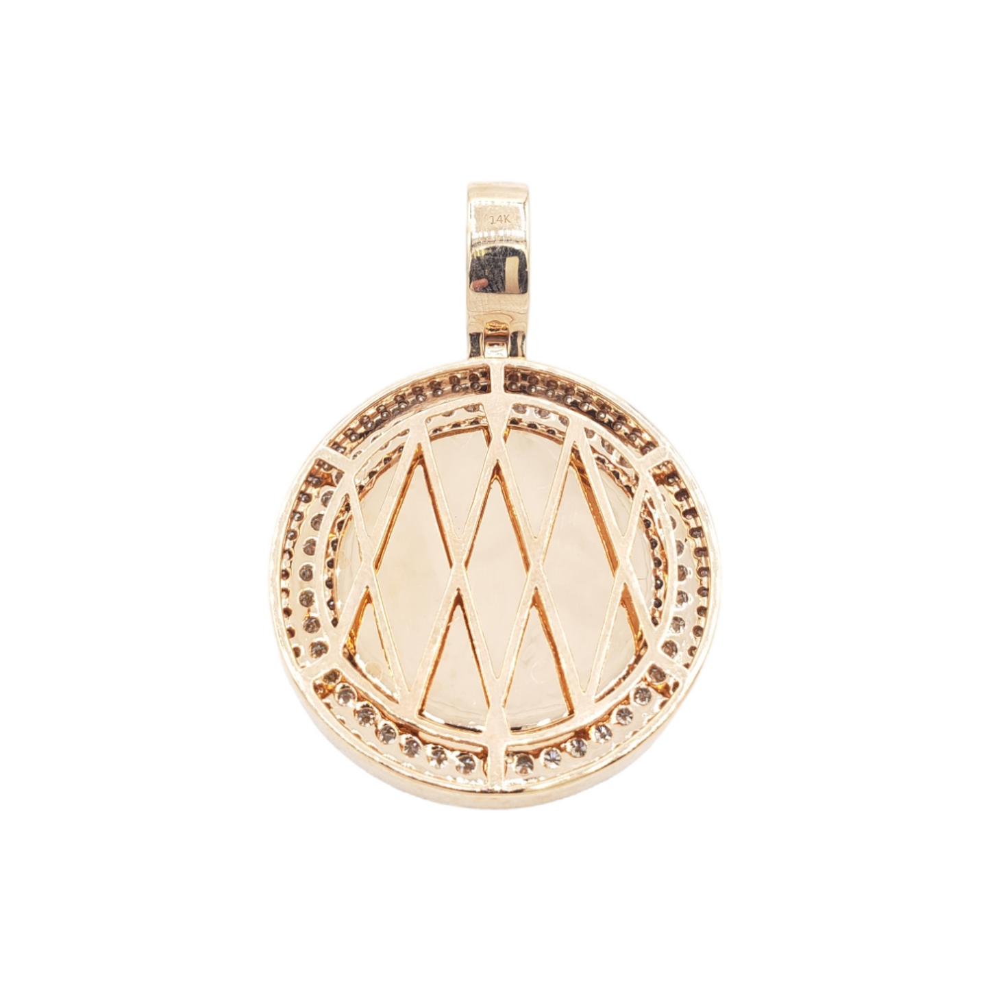 14k Three Row Diamond Picture Pendant With 2.75 Carats Of Diamonds #11970