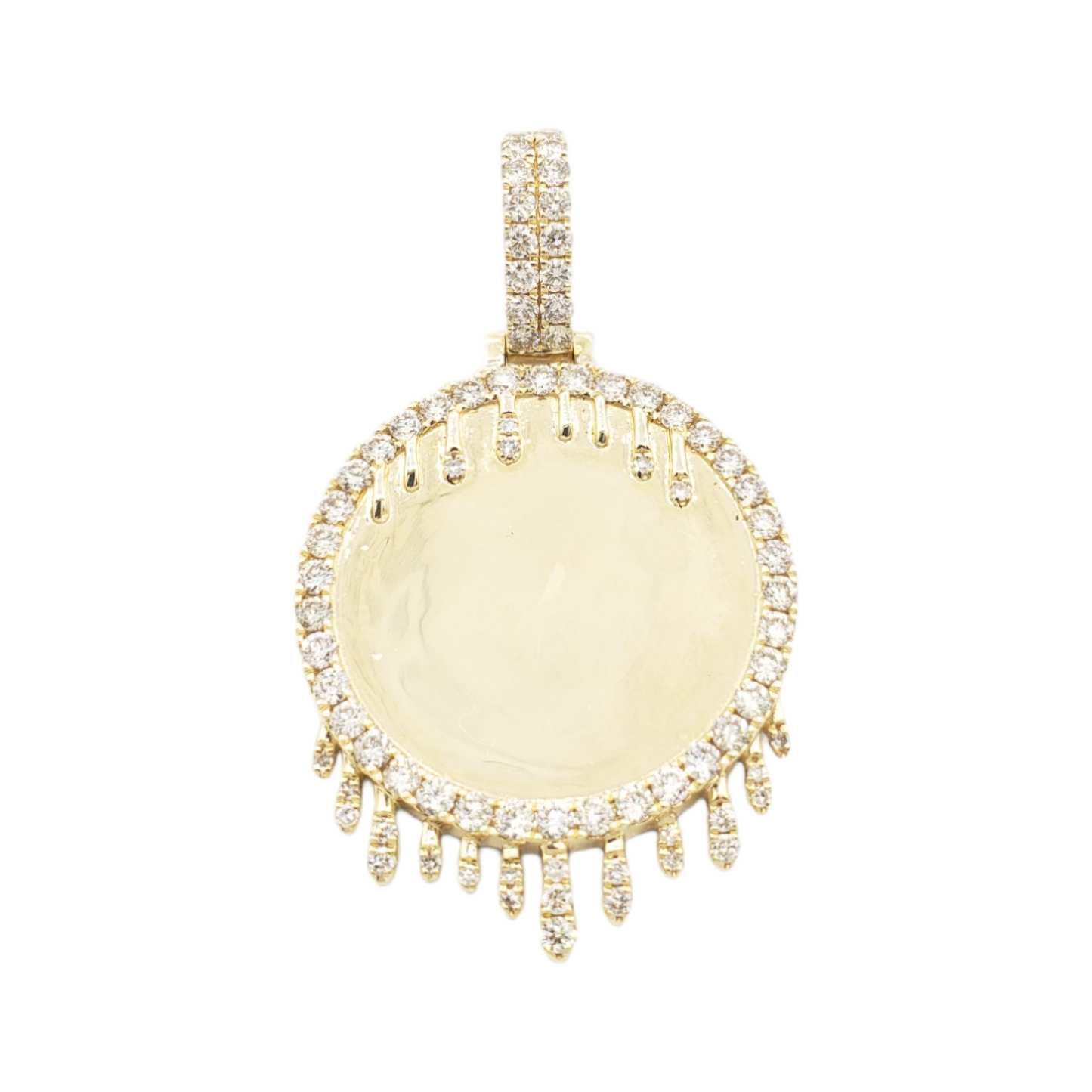 14k Drip Diamond Picture Pendant With 2.50 Carats Of Diamonds #14430