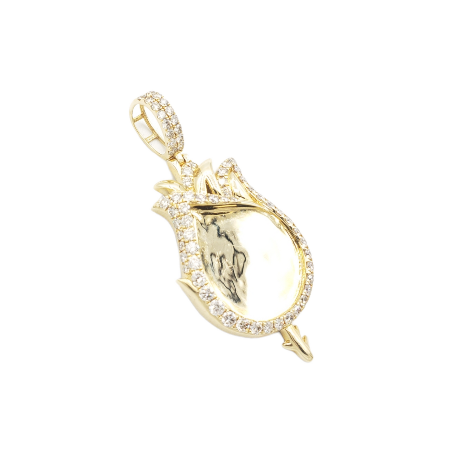 14k Flame Diamond Picture Pendant With 1.95 Carats Of Diamonds #20020