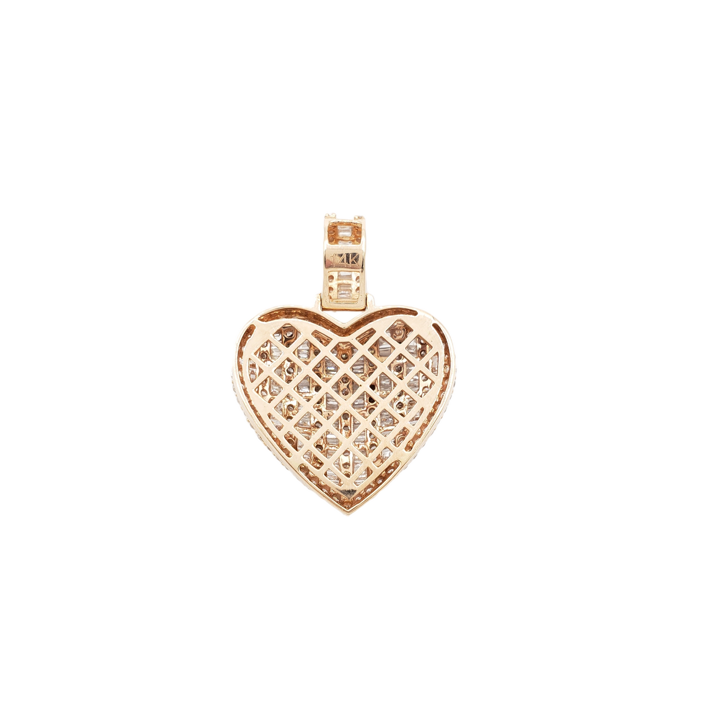 14k Baguette Diamond Heart With 1.92 Carats Of Diamonds #21727