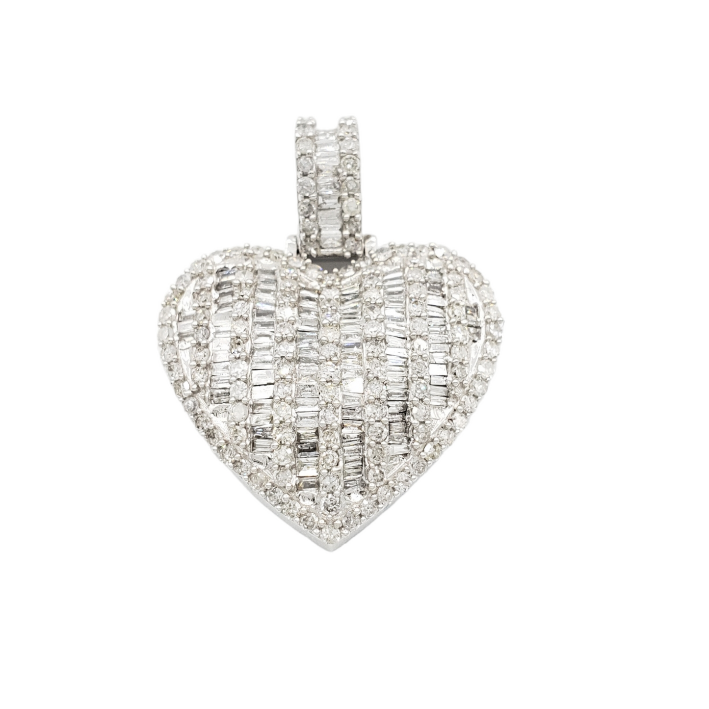 14k Baguette Diamond Heart With 1.92 Carats Of Diamonds #21727