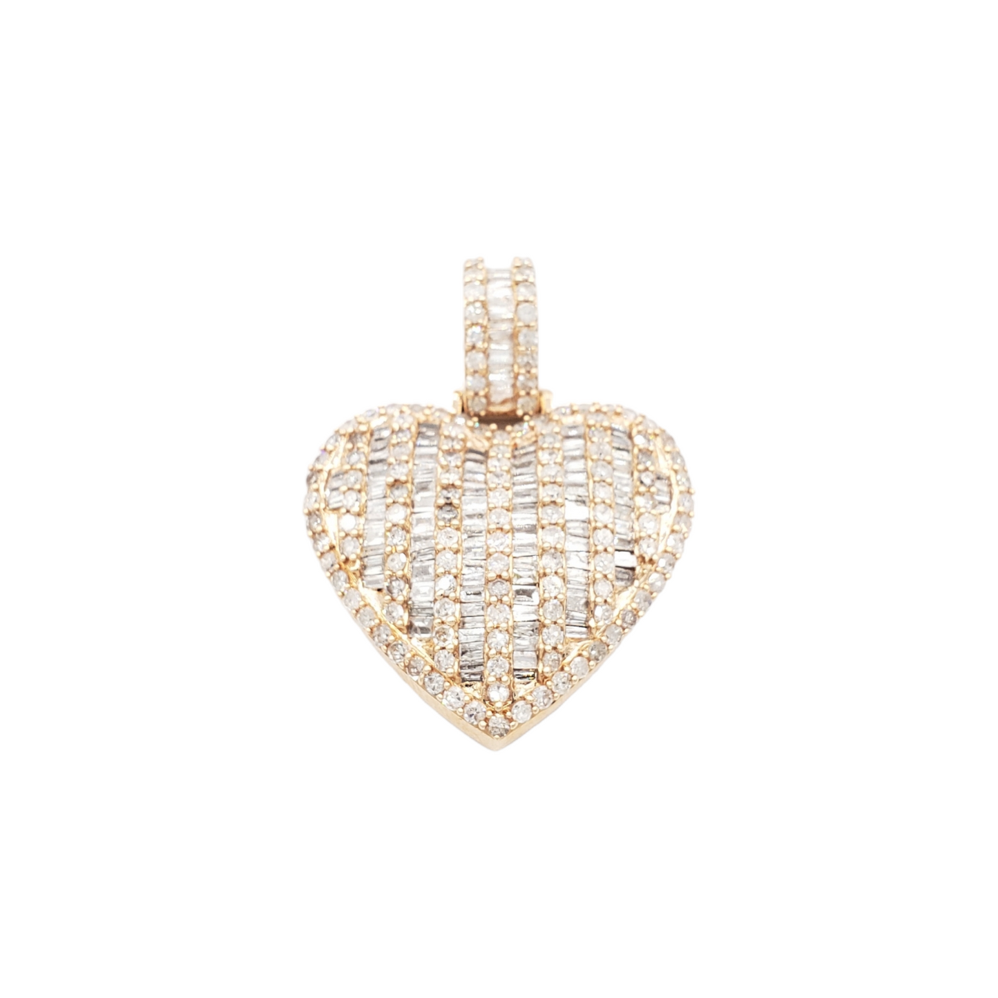 14k Baguette Diamond Heart With 1.92 Carats Of Diamonds #21727