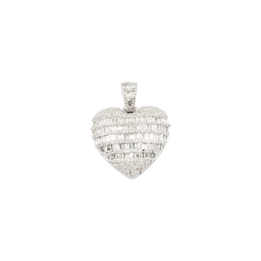14k Baguette Diamond Heart With 2.51 Carats Of Diamonds #21701