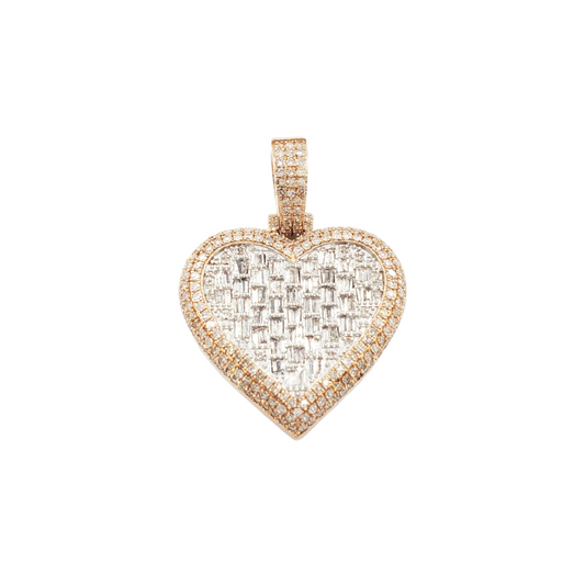 14k Baguette Diamond Heart With 2.23 Carats Of Diamonds #24037