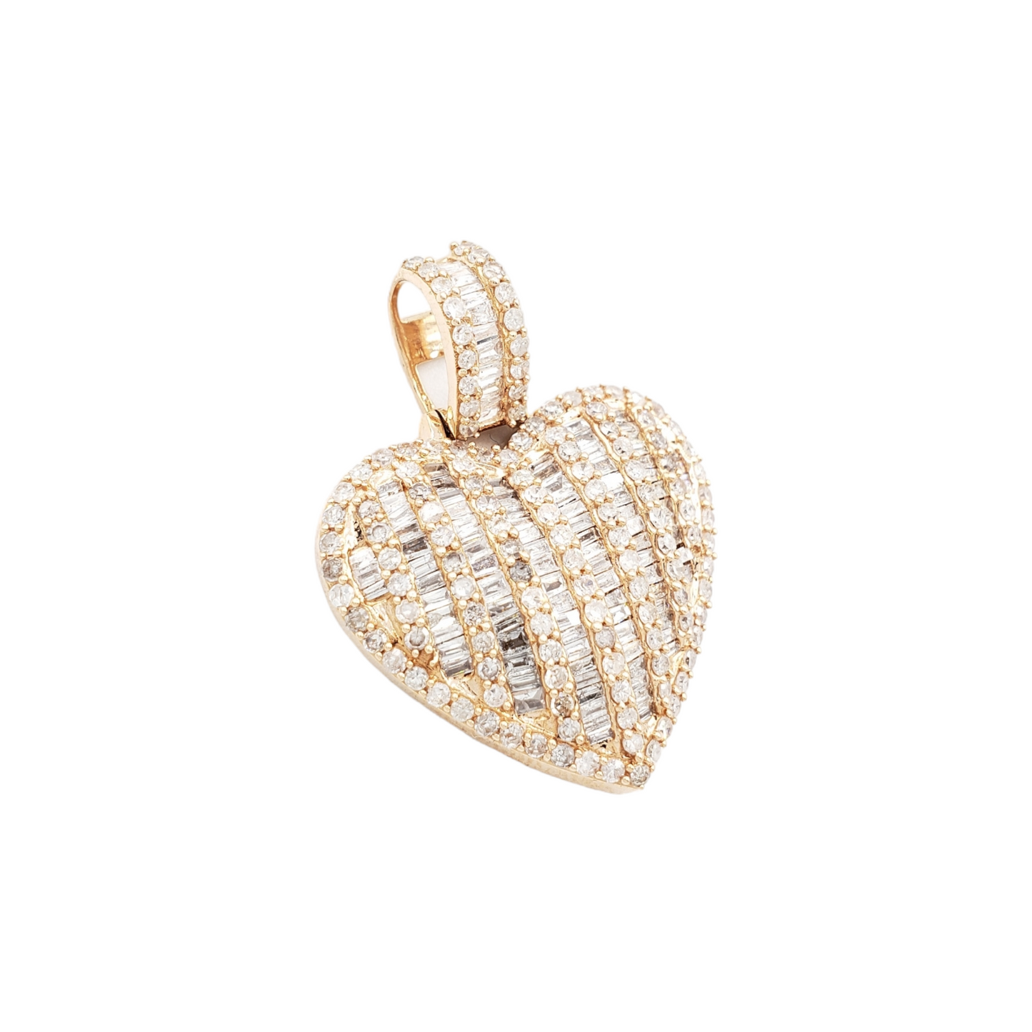 14k Baguette Diamond Heart With 1.92 Carats Of Diamonds #21727