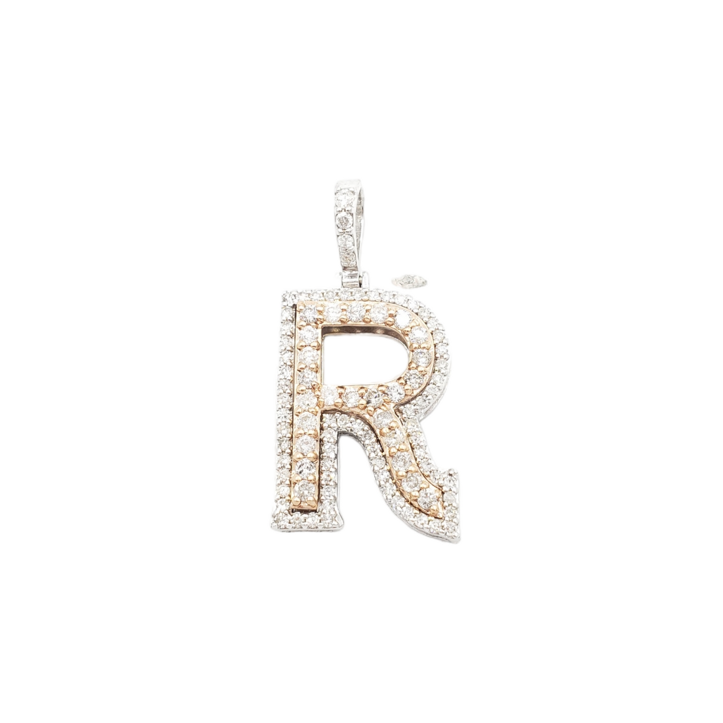 14k Gold Diamond Initial Pendant
