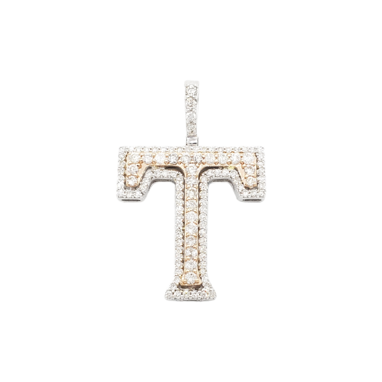 14k Gold Diamond Initial Pendant