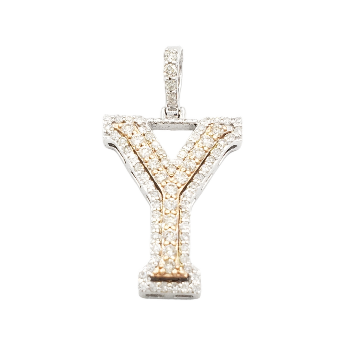 14k Gold Diamond Initial Pendant