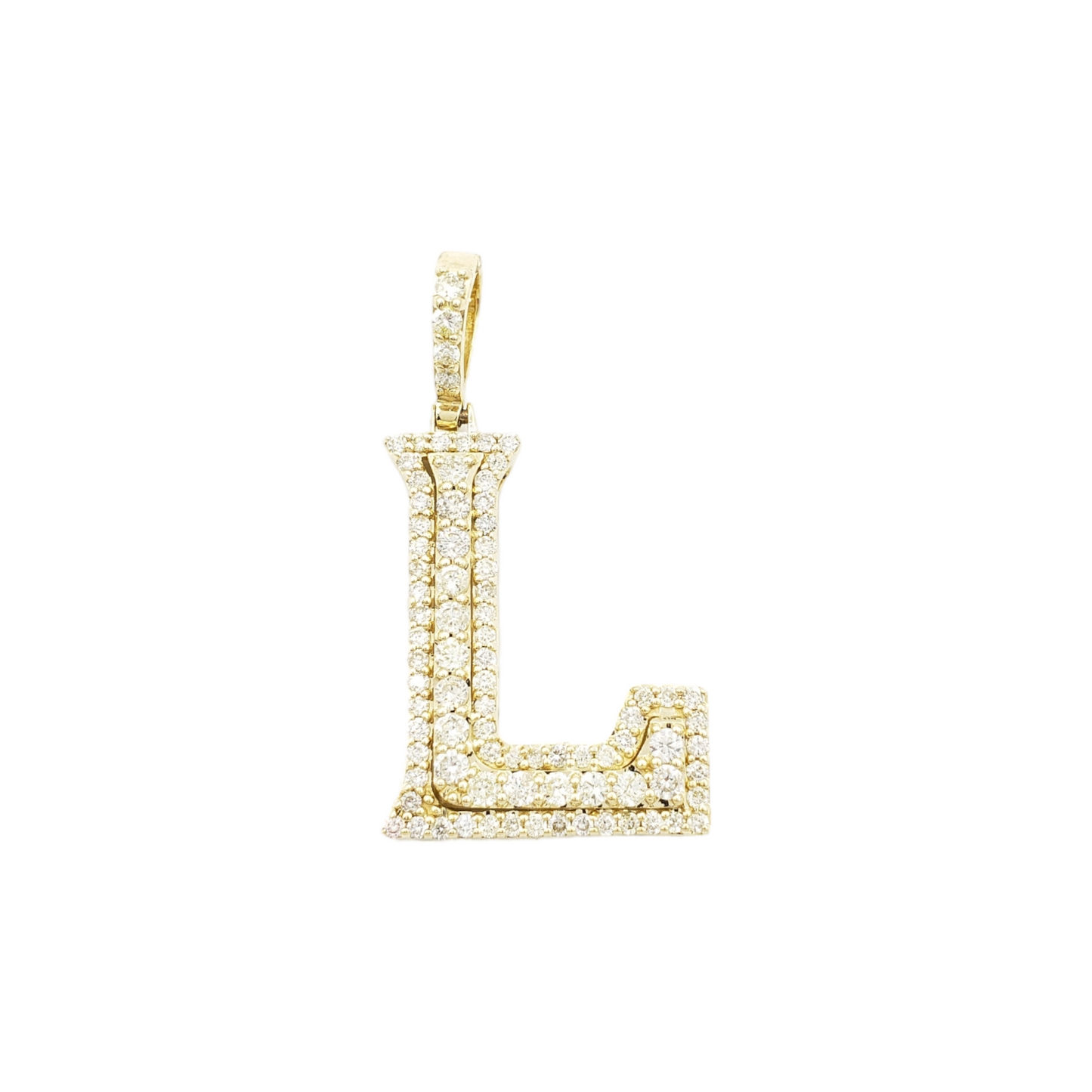 14k Gold Diamond Initial Pendant