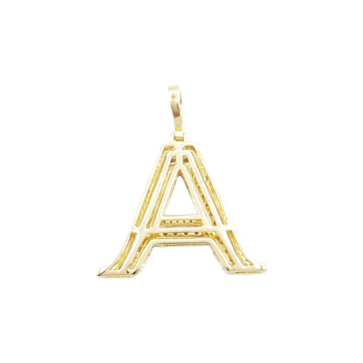 14k Gold Diamond Initial Pendant