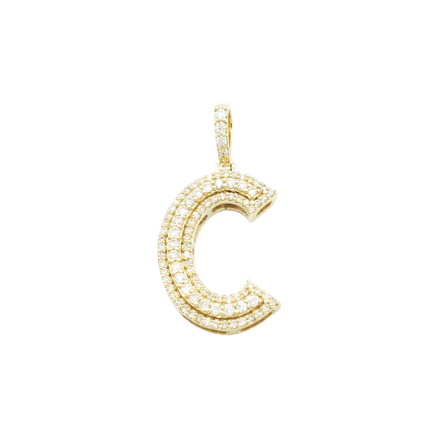 14k Gold Diamond Initial Pendant