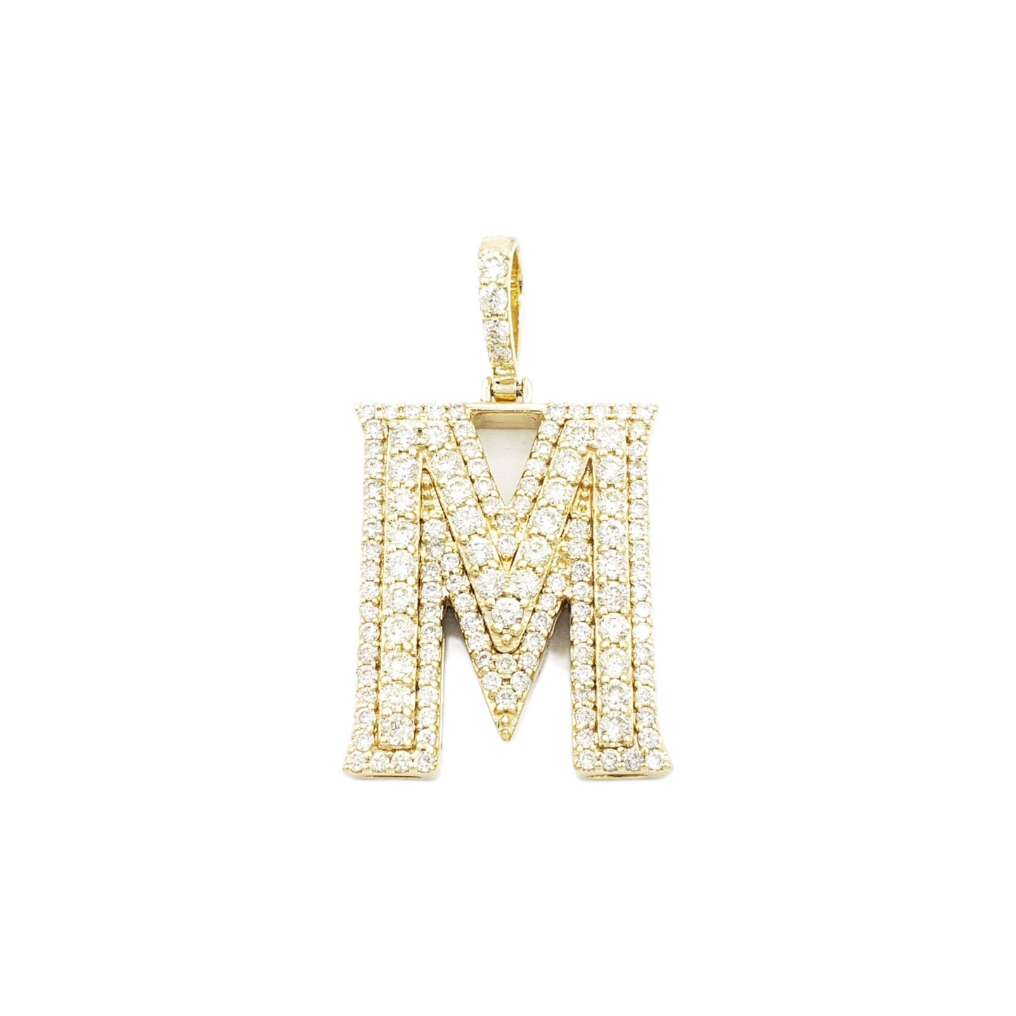 14k Gold Diamond Initial Pendant