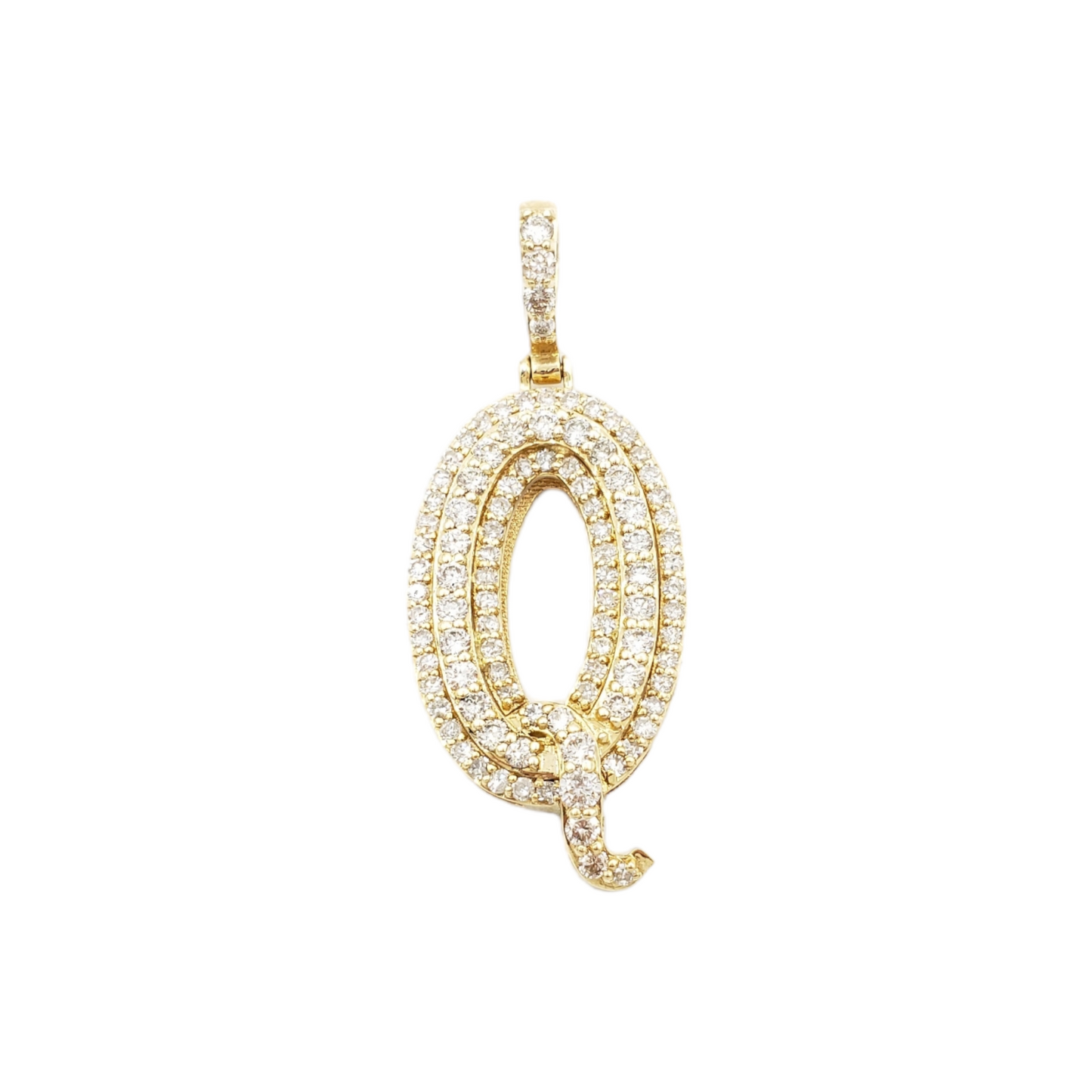 14k Gold Diamond Initial Pendant