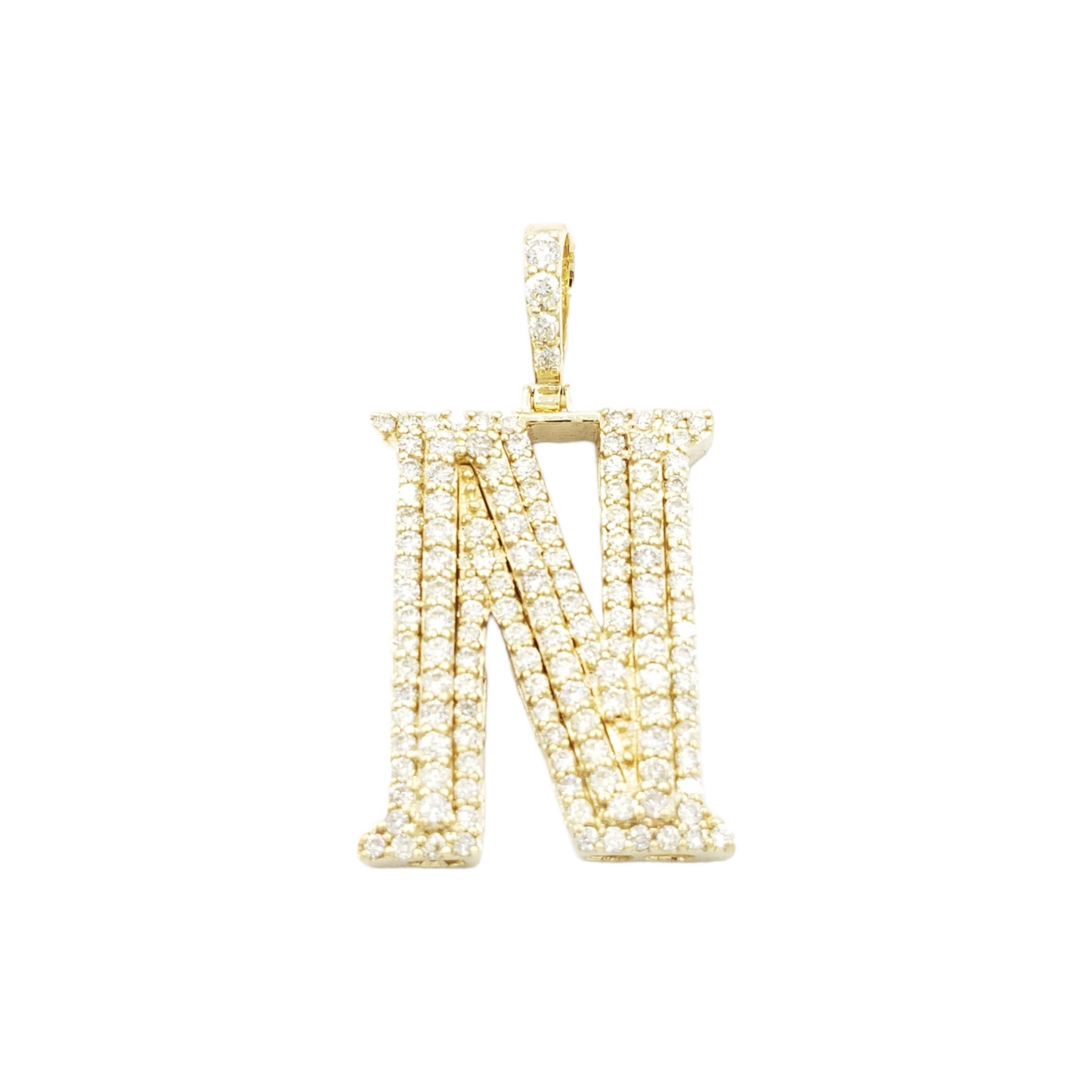 14k Gold Diamond Initial Pendant