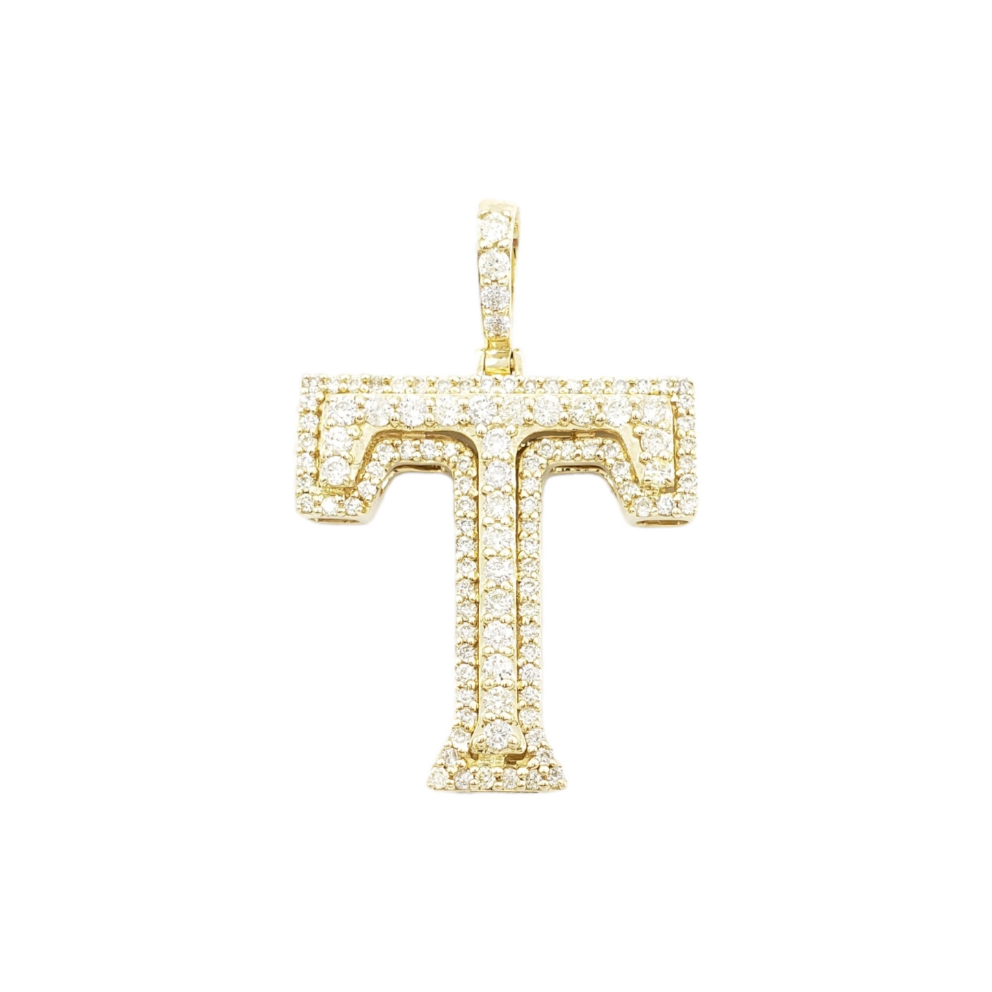 14k Gold Diamond Initial Pendant