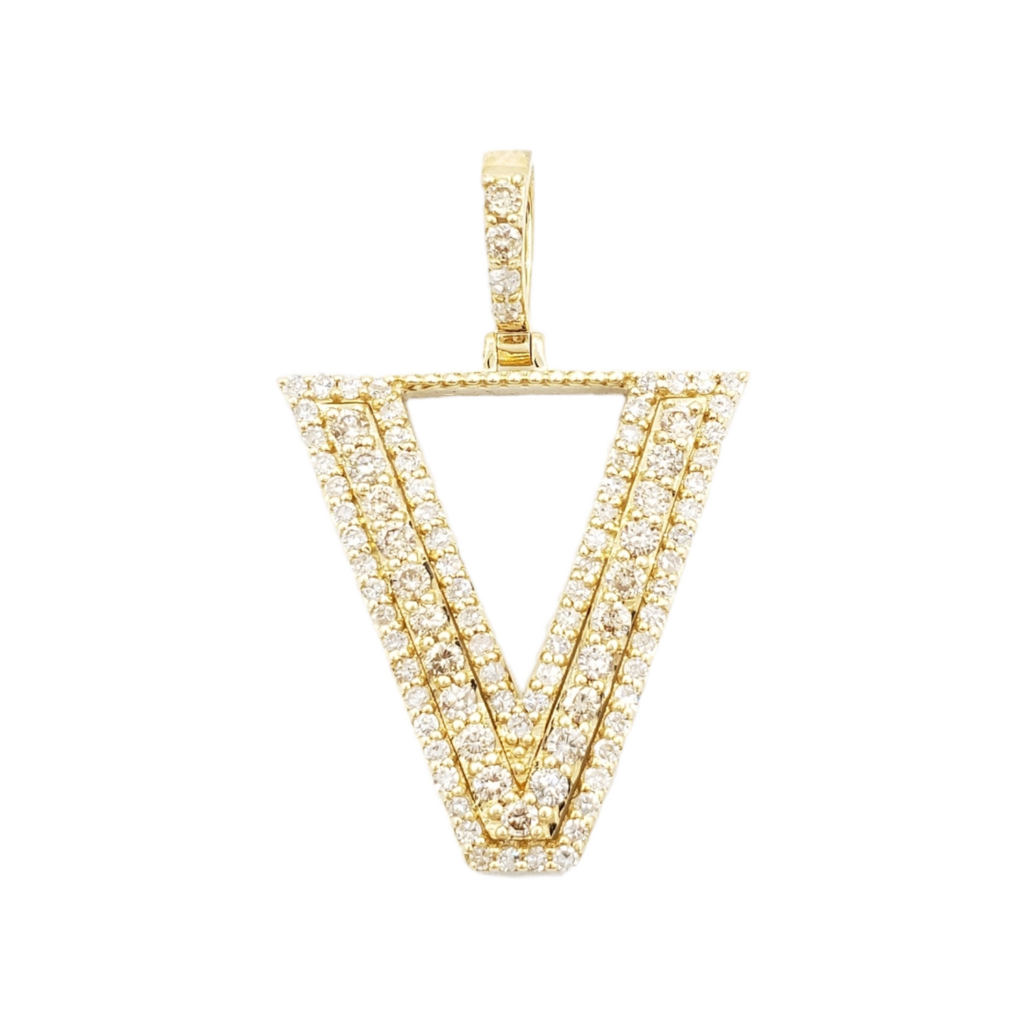 14k Gold Diamond Initial Pendant
