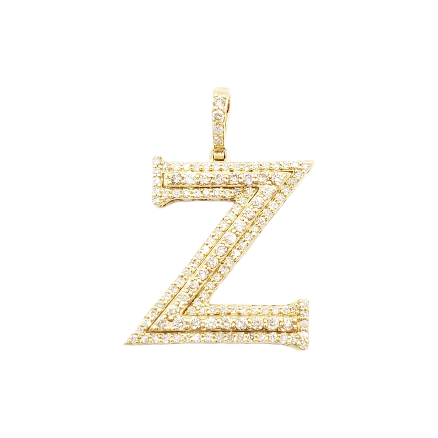 14k Gold Diamond Initial Pendant