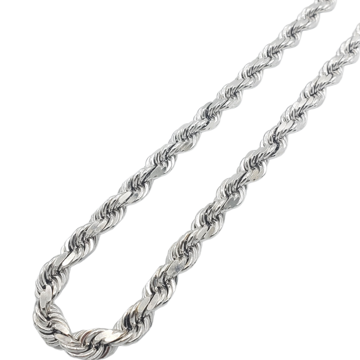14K Gold- Solid Rope Chain (White Gold)